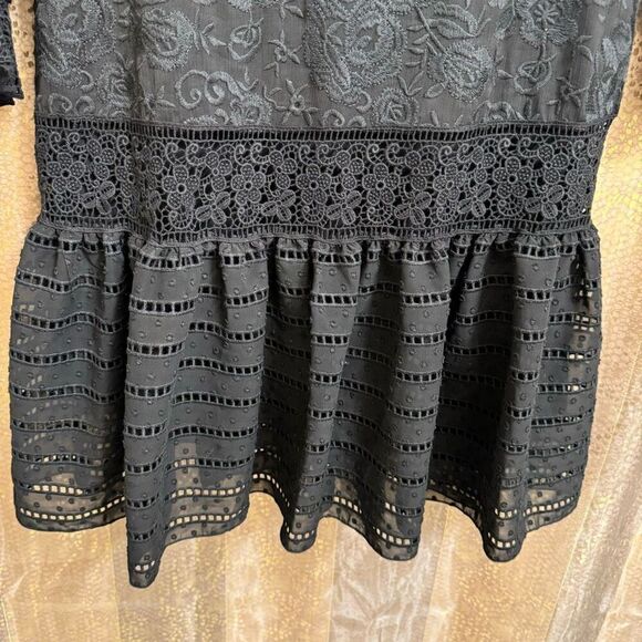 Cynthia Rowley Black Wicker Park Lace Eyelet Dress Size 8 NWT - Picture 8 of 14